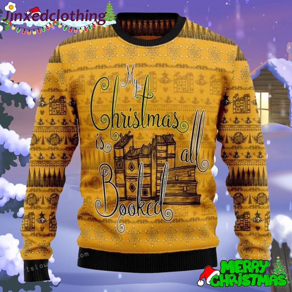 My Christmas Is All Booked Womens Ugly Sweater 